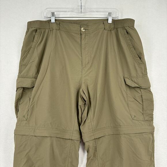 Columbia GRT Nylon Convertible Cargo Pants Lightweight Hiking Khaki Men's XXL - Picture 2 of 12